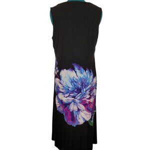 Glamour Womens Sleeveless Black Floral Dress 14 Pleated Spring Summer Feminine